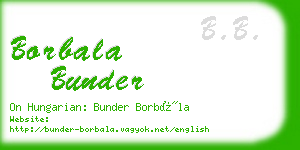 borbala bunder business card